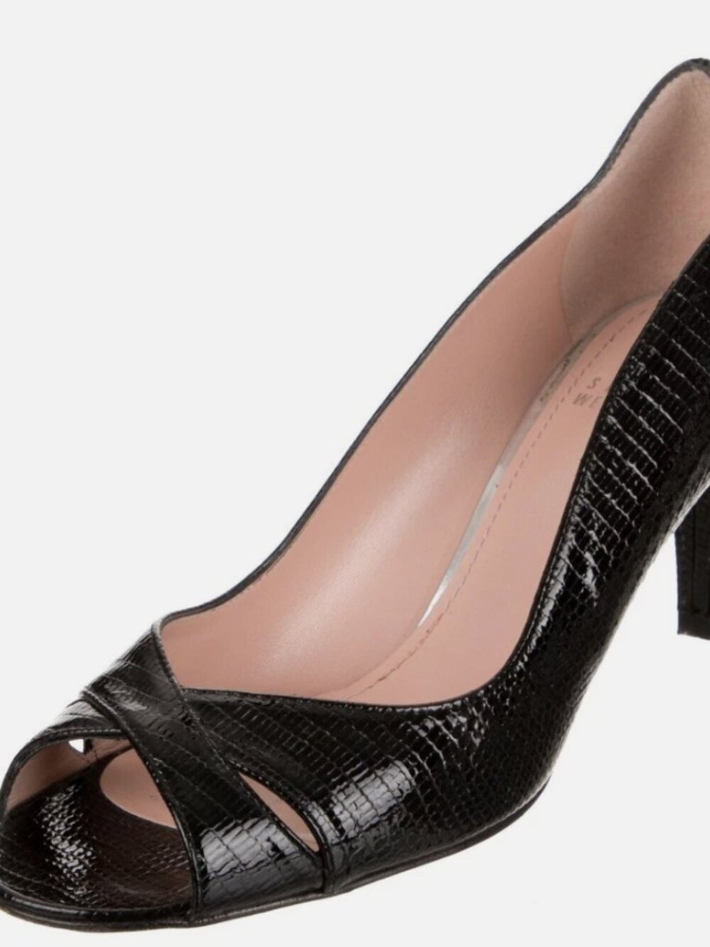 STUART WEITZMAN Never Worn! Black Snake Skin Leather Pumps Made in Spain 9.5